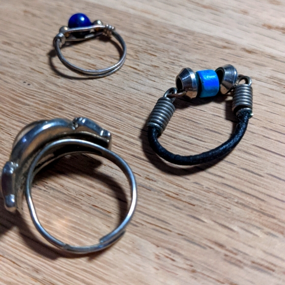The Fairygodmother House Jewelry - Blue Lagoon Rings Vintage fairy set lot Energy stones